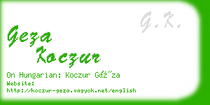 geza koczur business card